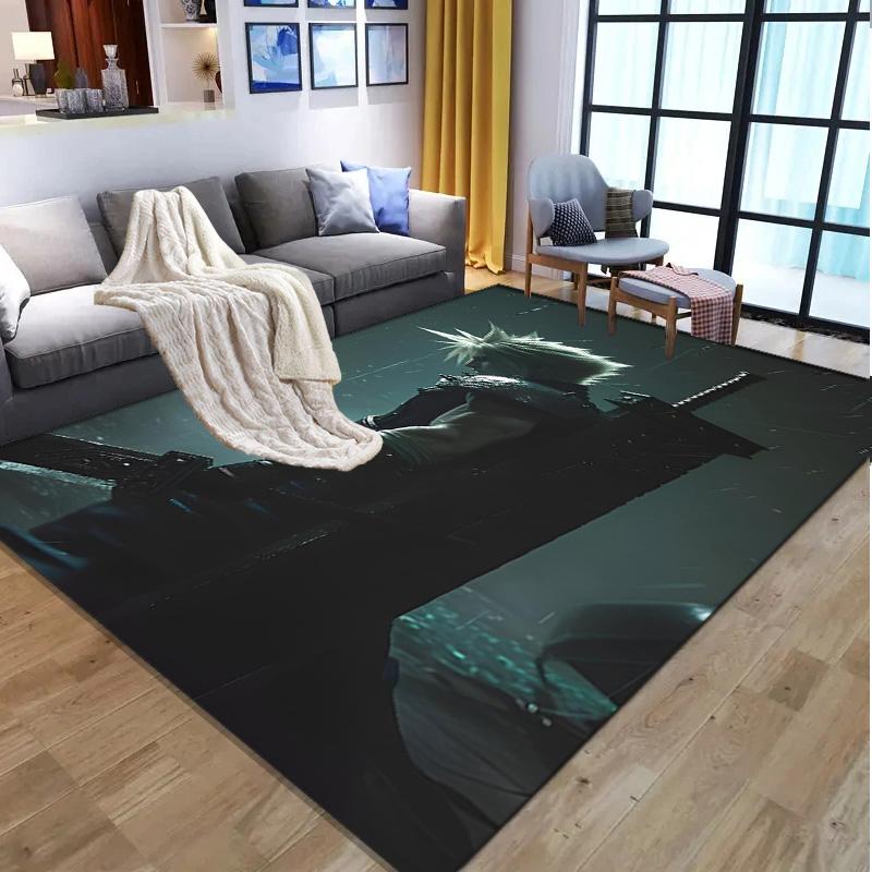 Final Fantasy Pattern Rug, Indoor/Outdoor Mat, for Picnic, Gameroom, Bedroom, Office, Living Room, Home Decor Carpet, Birthday Gift