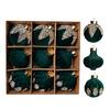 Velvet Christmas Balls Hanging Hoop Tree Decorations Xmas Party Ornaments Easy To Hang Plastic Holiday Decor for Home Office Parties