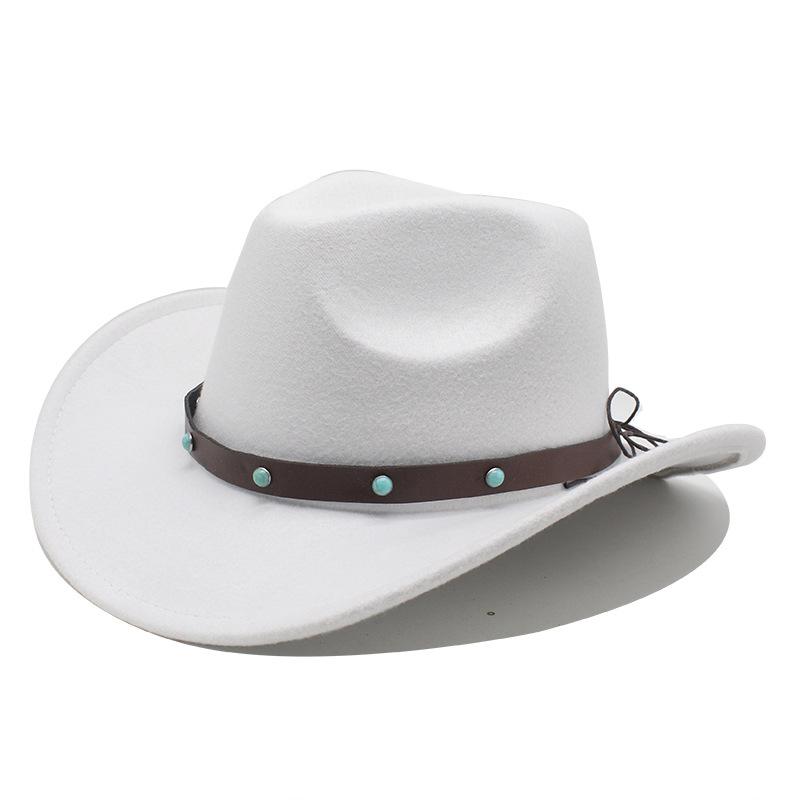Ethnic Style, Western Cowboy Hat, Tibetan Concave Top Hat, Upturned Edge Felt Hat