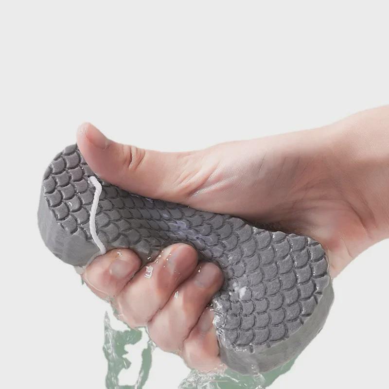3D Fish Scale Baby Bath Sponge - Gentle Exfoliating Towel for Kids