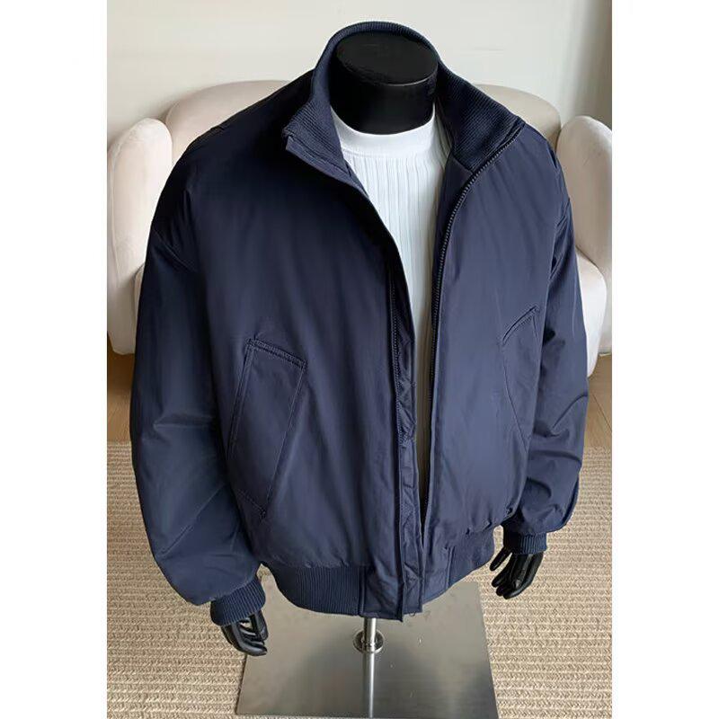 Guochao Unisex Boxy Silhouette Winter Flight Jacket - Padded Cotton, Thick, Trendy, and Loose Fit.