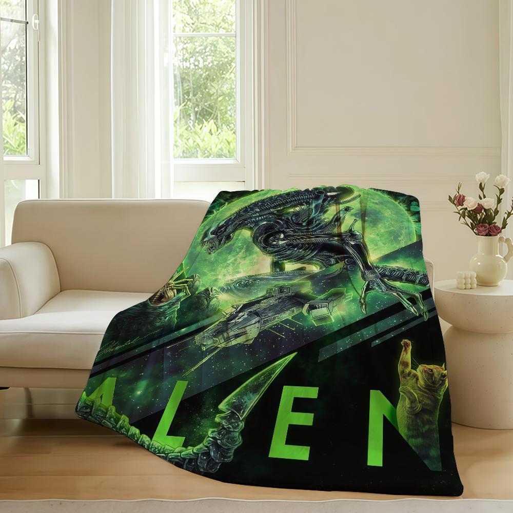 Horror movie A-Alien E-Earth Blanket For Sofa Office Bed Plane Travel Sleep Read Relax Camping Soft And Warm