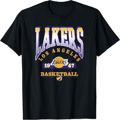 Camiseta LOS ANGELES LAKERS Vantagem de Casa - Preta, Unissex-AdultosCrianças, Manga Curta, Gola Redonda, Poliéster, Logo da Equipe NBA, Pequeno