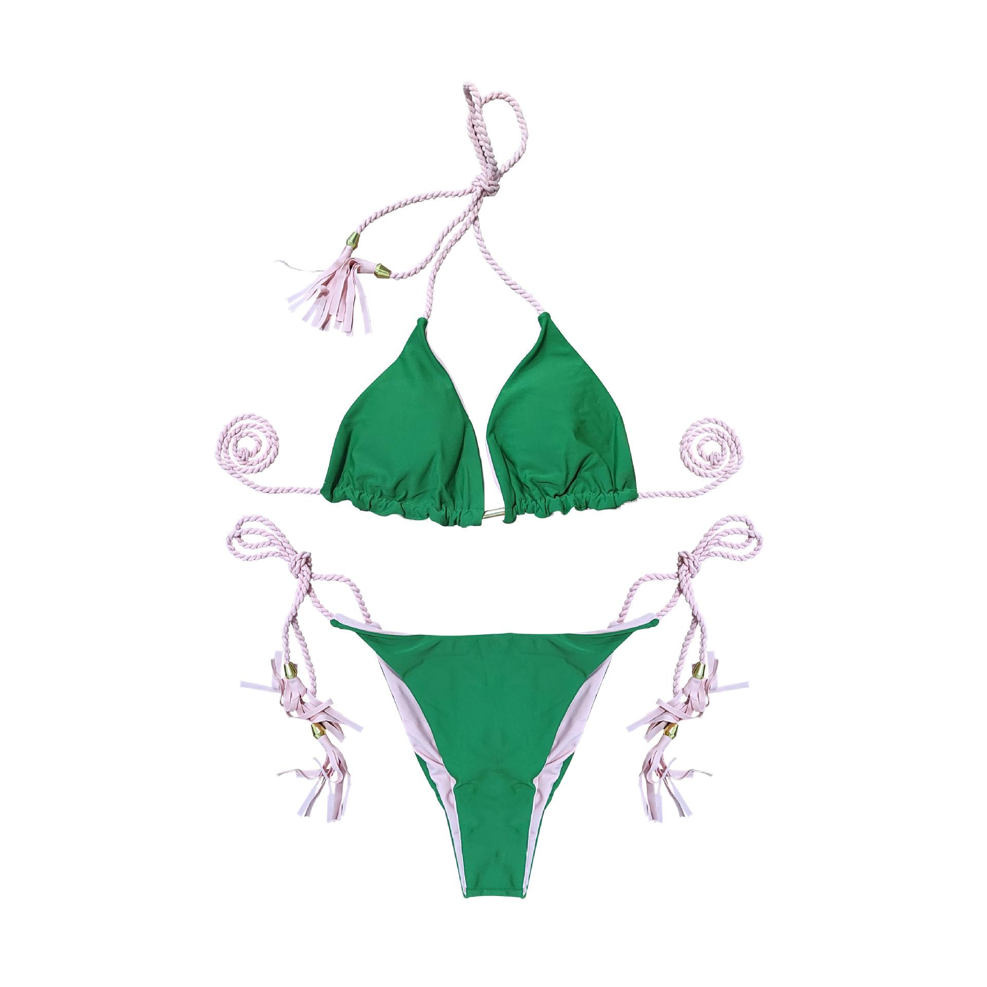 

2025 новый купальник сексуальный бикини разноцветный бахрома раздельный купальник женский XL