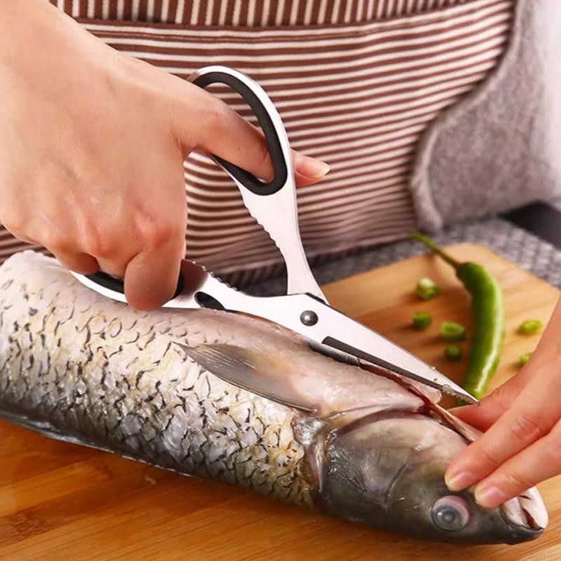Kitchen Scissors All Steel Kitchen Shear Chicken Bone Scissors Multifunctional Bottle Opener Walnut Clip Scissors Kitchen Tools