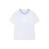 Heritage Solid Color Crew Neck Short Sleeve T-Shirt Women Tops White F11W421102F-WT