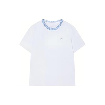 Heritage Solid Color Crew Neck Short Sleeve T-Shirt Women Tops White F11W421102F-WT