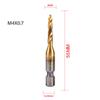 7Pcs/SET Combination Drill Tap Bit HSS Screw Thread Metric Tapping for Deburring
