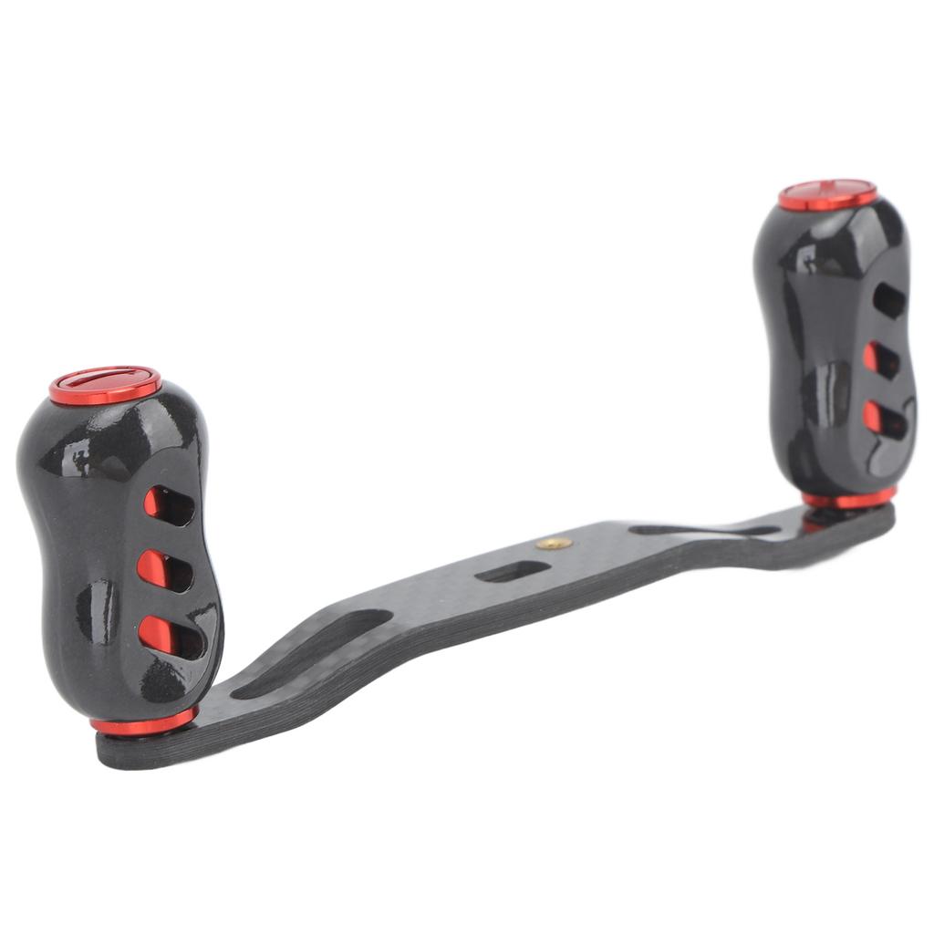 Fishing Reel Handle Carbon Fiber Double Handle Baitcasting Reel Rocker Arm 95mm Replacement for D S A Red