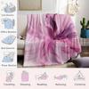 Blush Violet Bloom Flannel Blanket Warm Soft Halloween Christmas Couch Warm Cozy Decorative Decor Gift for All Season