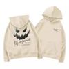 Unisex Oversized Hooded Sweatshirt With Letter Print Fleece-Lined Warm Casual Top Winter