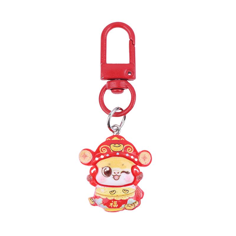 Cute Spring Festival Horse Keychain Lucky Wealth 2026 Year Pendant Chinese Style Resin Horse Key Ring Bag Pendant