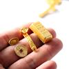 1:12 Dollhouse Miniature Golden Brick Mini Copper Cash Dolls House Accessories