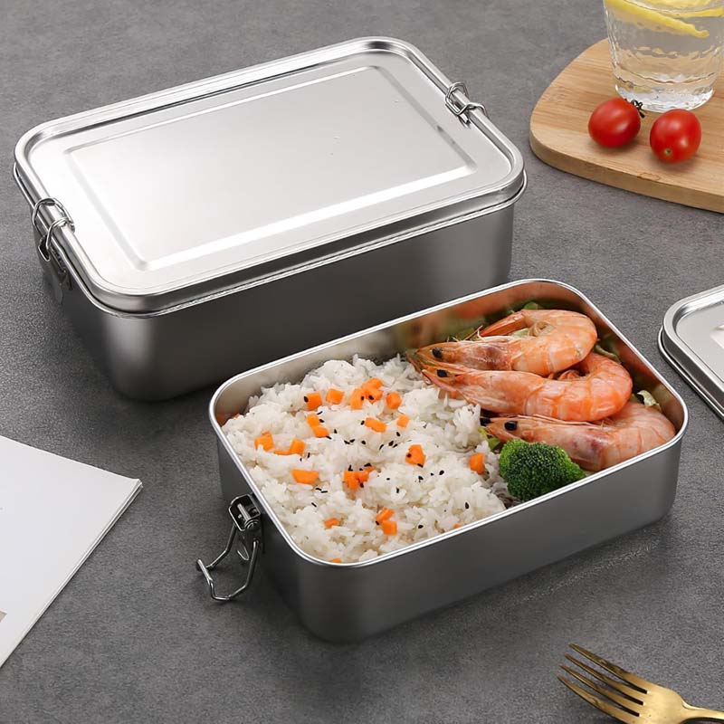 Stainless Steel Portable Lunch Box Bento Food Container Seal School Lunchbox