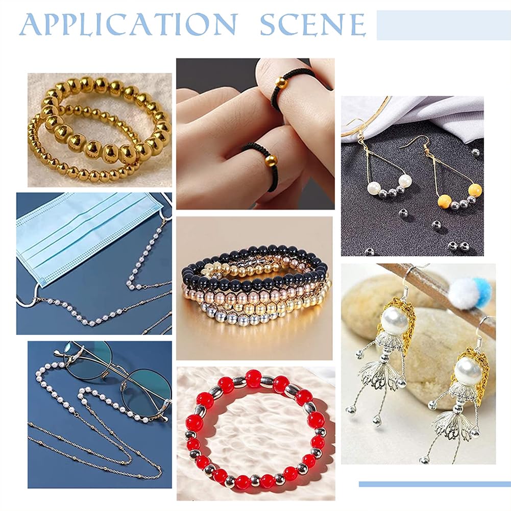100Pcs PVD Vacuum Plating 304 Stainless Steel Spacer Beads, Round, Golden, 4x3mm, Hole: 2mm