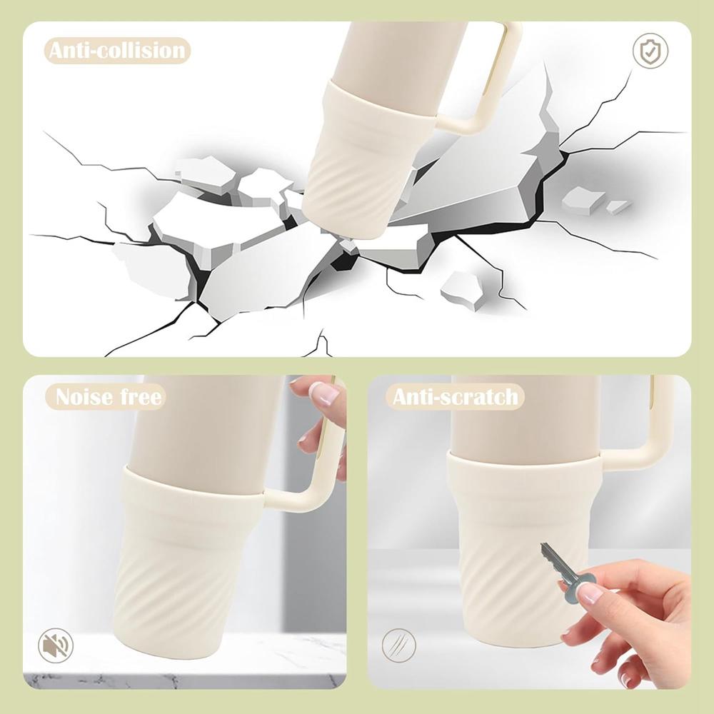 Silicone Boot for Stanley Cup Accessories 40 Oz Sleeve Tumbler Handle Bottom Cover