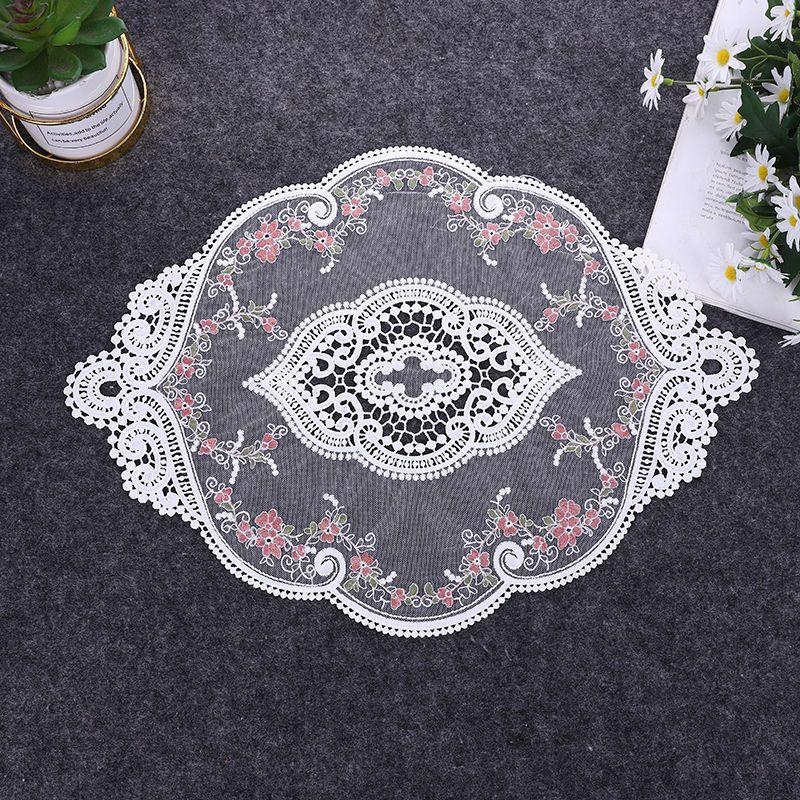 Lace Dining Mat Home Decoration Table Mat Embroidered Bedside Table Decoration Cover Light Luxury Tablecloth
