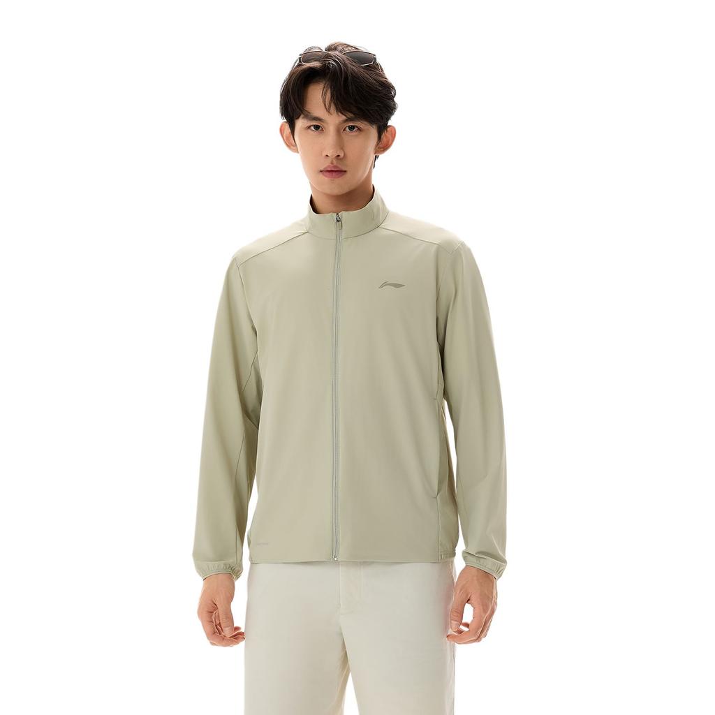 Li-Ning Fitness Series Stand Collar Logo Stitching Zipper Jacket Men jackets AFDW993-7