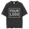 Your Own Design Men Washed Tshirt Custom Logo DIY Printing T Shirt Short-Sleeved  Customed T-shirt