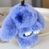 Lovely Play Dead Rabbit Doll Fluffy Plush Rabbit Pendant Rabbit Fur Keychain  Children's Toys