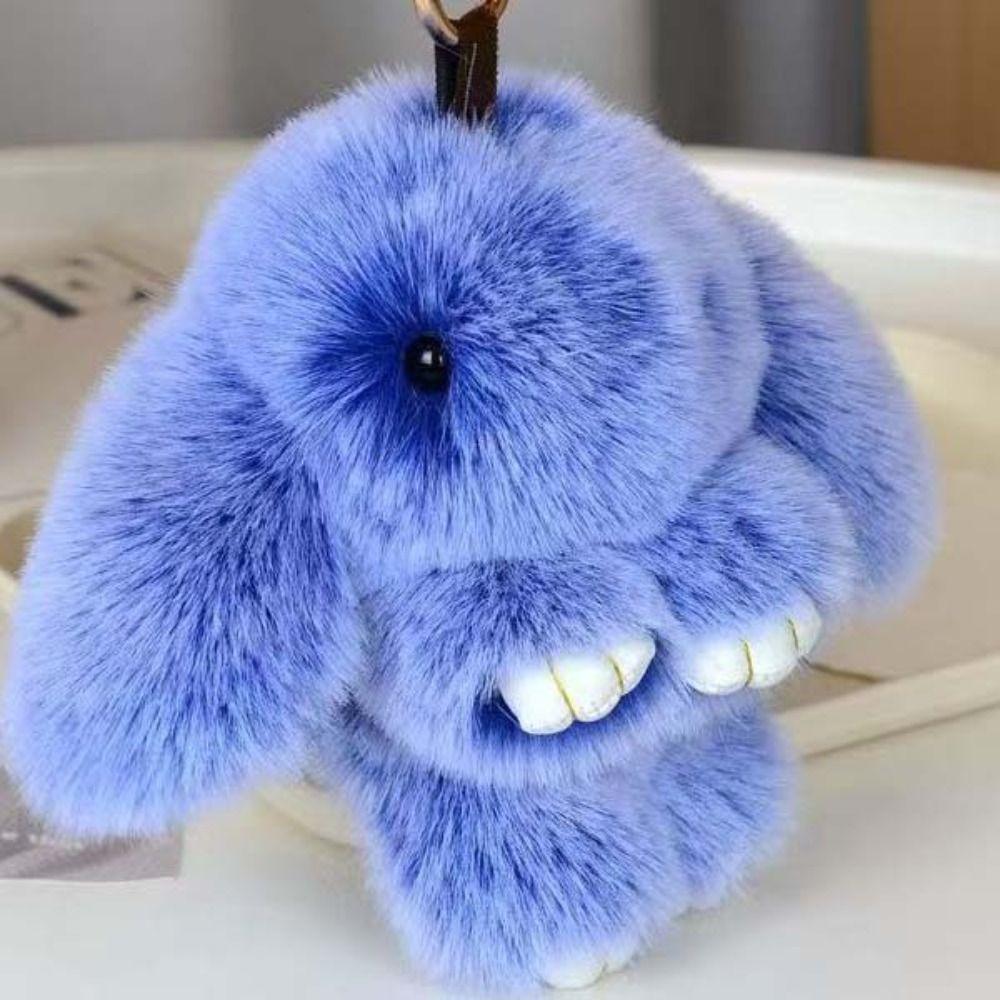Lovely Play Dead Rabbit Doll Fluffy Plush Rabbit Pendant Rabbit Fur Keychain  Children's Toys