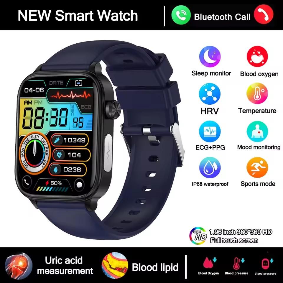 2025 New ECG+PPG Smart Watch Women Heart Rate Blood Lipid Uric Acid Women Menstrual Health Tracker Smartwatches For Android iOS