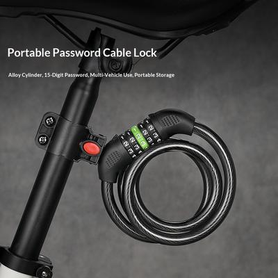 BENGGUO 5-Digit Combination Bike Lock Thick Steel Cable Anti Theft Security Lock with Bracket