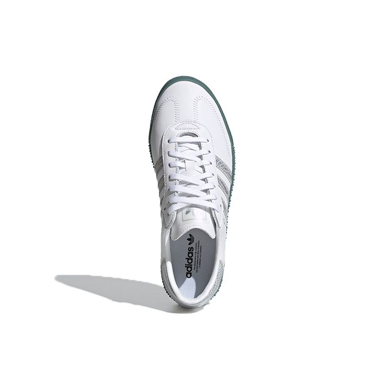 Adidas Originals Sambarose Synthetic Leather Low-Top Sneakers Women Sneakers White Blue FX6274