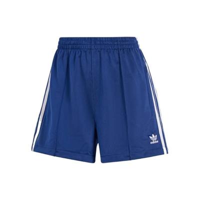 Originals Striped Mid-Waist Elastic Waist Loose Casual Shorts Women Bottoms Blue IP2958