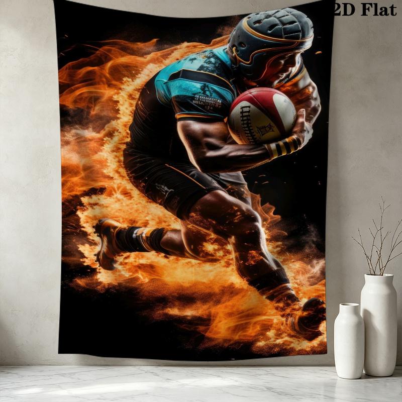 Football Wall Tapestry Aesthetic Wall Hanging Printed Fabric Blanket Decorative Tapestries for Bedroom Living Room Home Decor