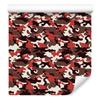 Military Camouflage Wallpaper Red, Burgundy and Beige 50x1000