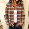 Women's Casual Plaid Button Down Long Sleeve Knit Cardigan Sweater Coat for Fall Winter
