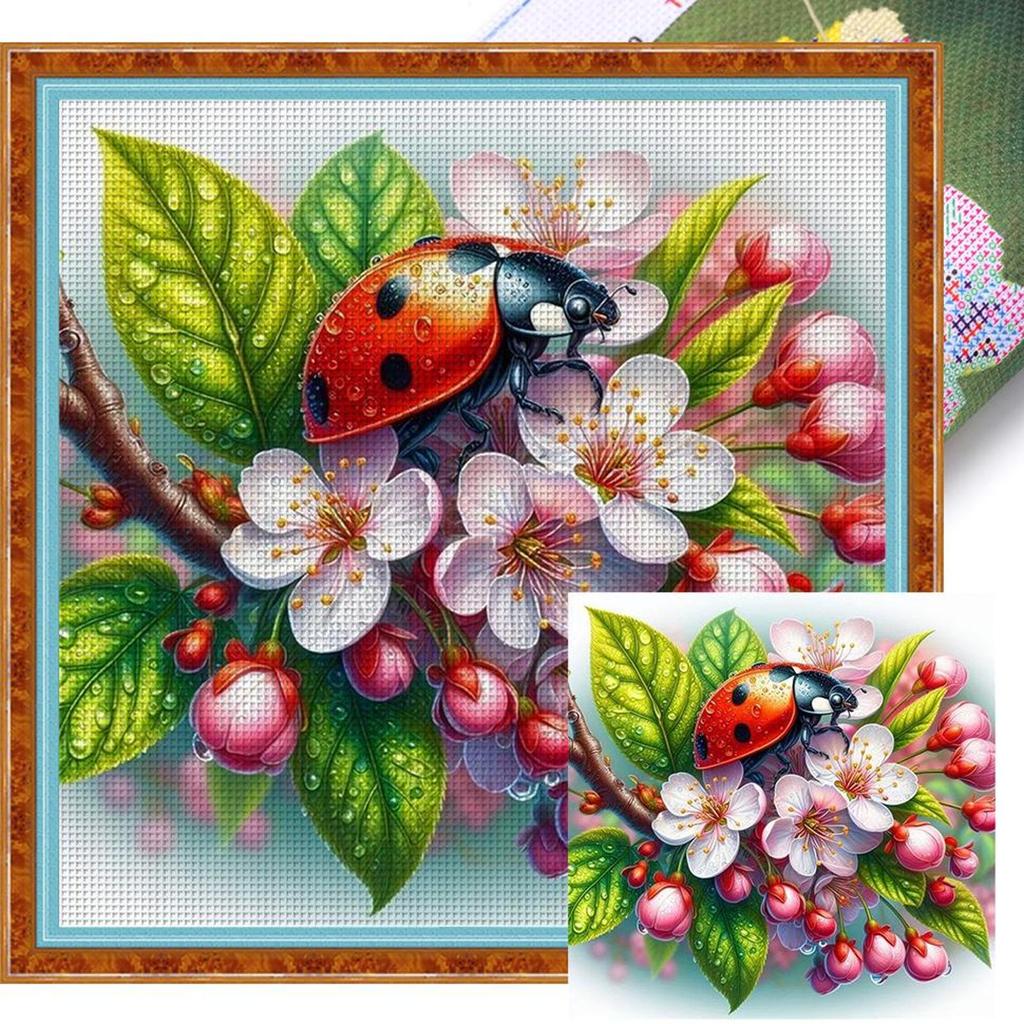 ערכת רקמת צלב כותנה מלאה 11CT פרח מודפס אמנות