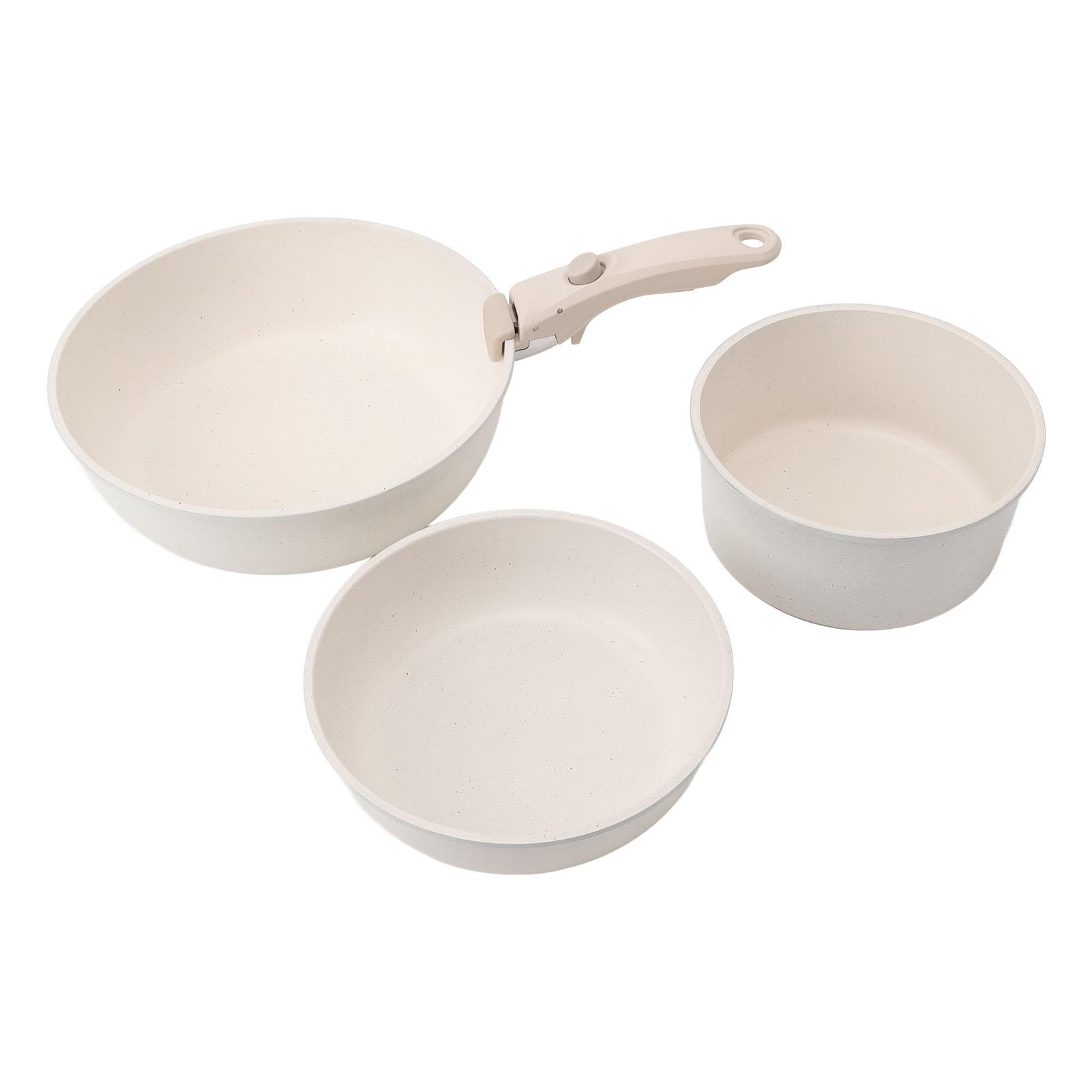 

Набор из 3 сковород со съемной ручкой, сковорода с плоским дном, наборы кухонной посуды для индукционной плиты, газовой плиты L