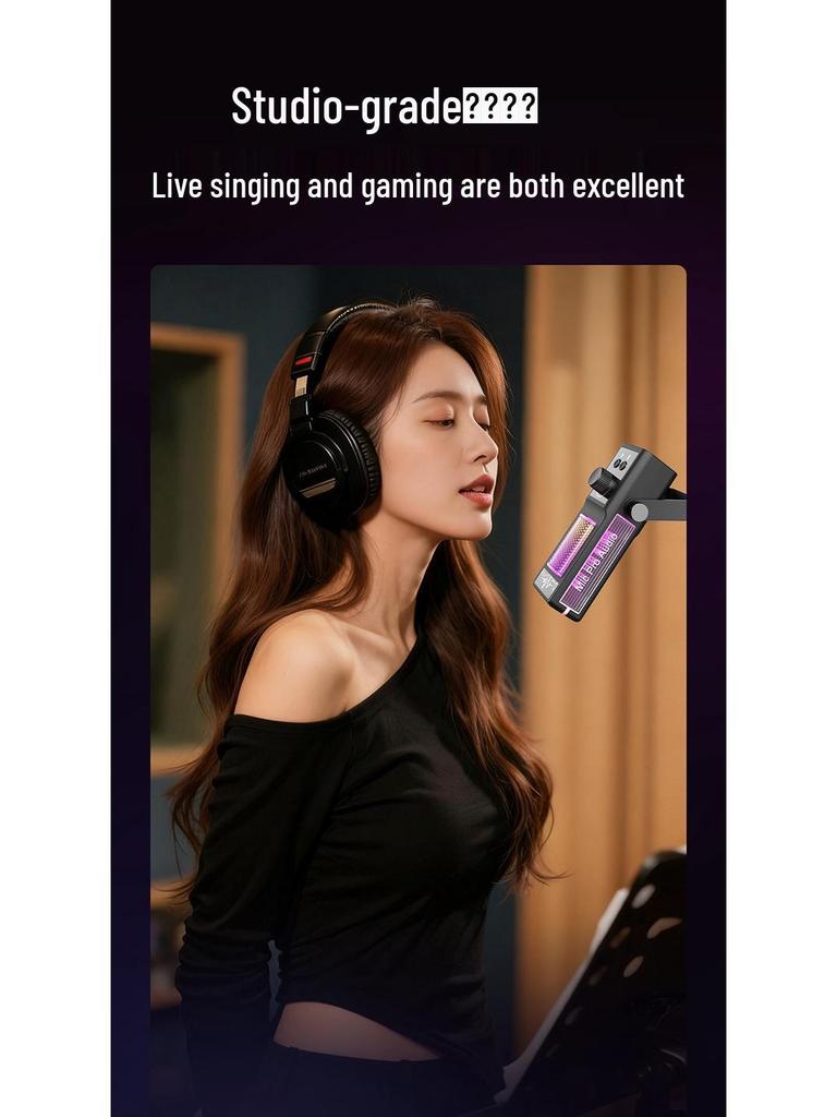 Private Mold USB Condenser Microphone with RGB Lighting – Ideal for Live Streaming, Recording, Noise Reduction, Gaming Commentary, and Esports.