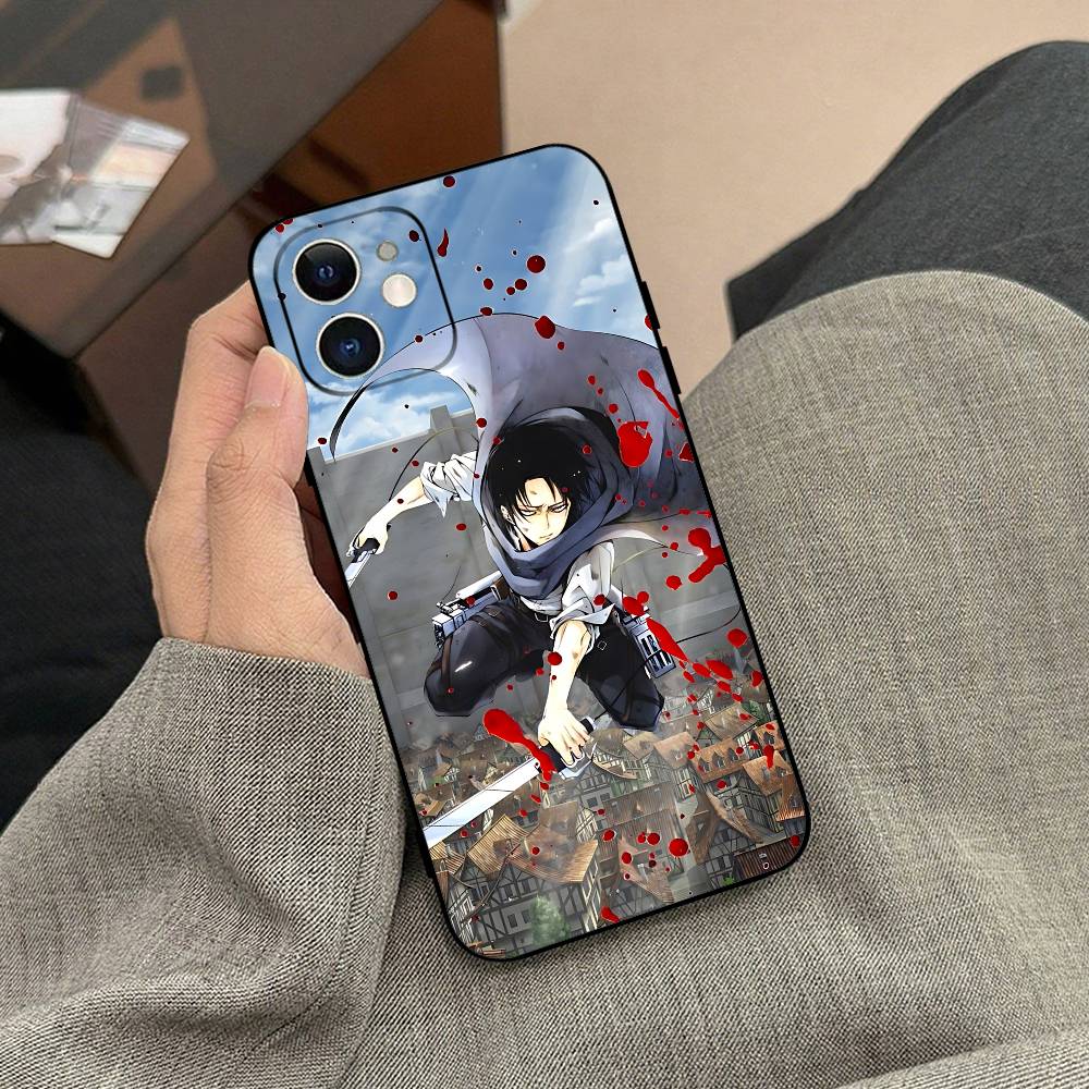 Levi B-AckermanY Attack On Titan Phone Case Black Phone Case For IPhone 17/16/15/13/14 Pro Max/ 11Plus/X/Xr/Xs Max 13mini