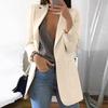 Damen Langarm Jacke Tasche Strickjacke Anzugjacke