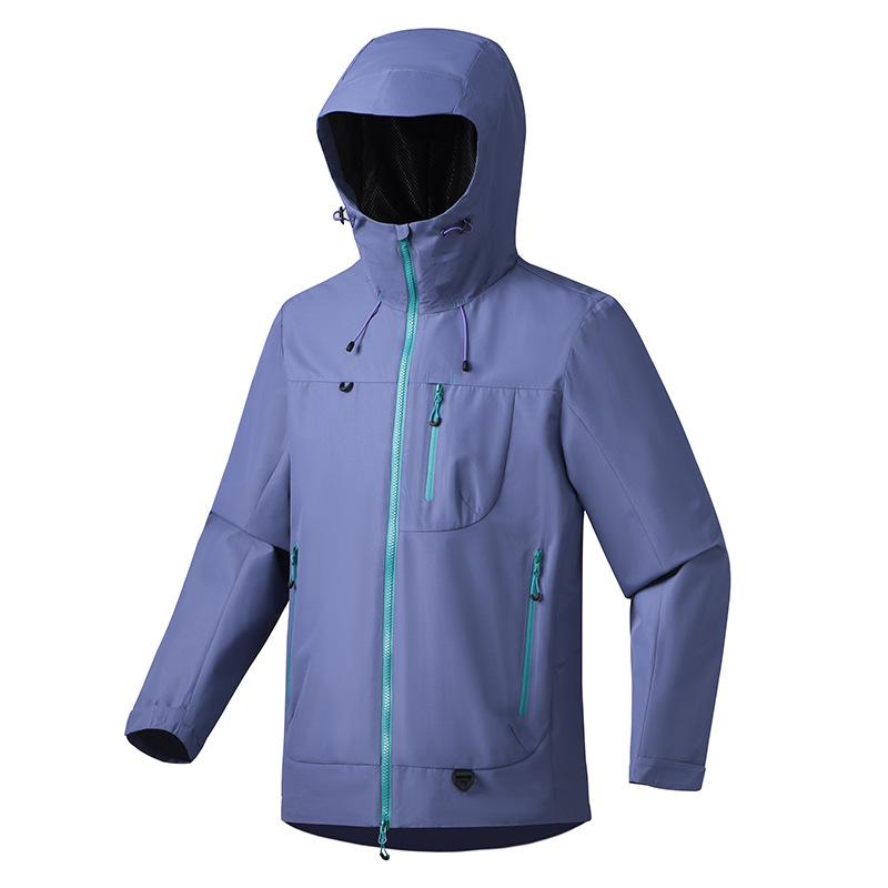 New Outdoor Sports Mountaineering Suit Hard Shell Windproof Hooded Jacket