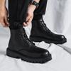 Men'S High Top Ankle Boots Designer Brand Comfortable Thick Bottom Casual Shoes Man Leather Boots Motorcycle Boots Botas