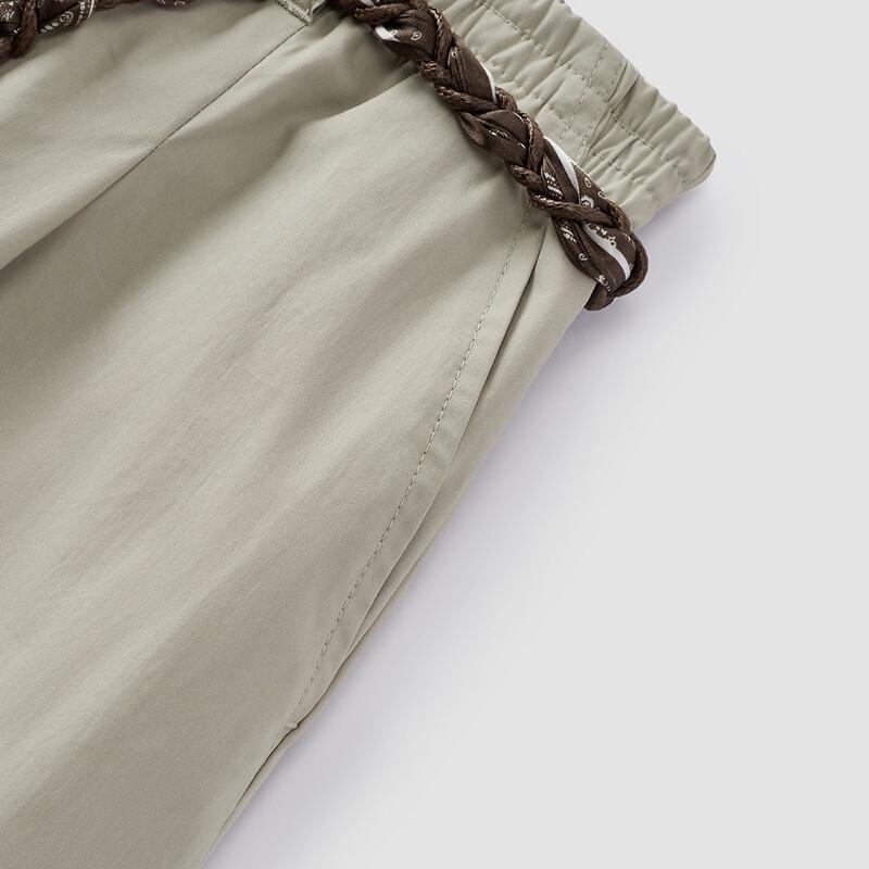 Semir Women's Summer Loose Belted Wide-Leg Curved Casual Pants