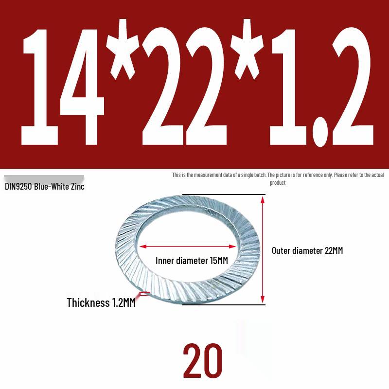 Double-Sided Serrated Lock Washer, 65Mn Steel & 304 Stainless, Anti-Loosening & Anti-Slip, Self-Locking