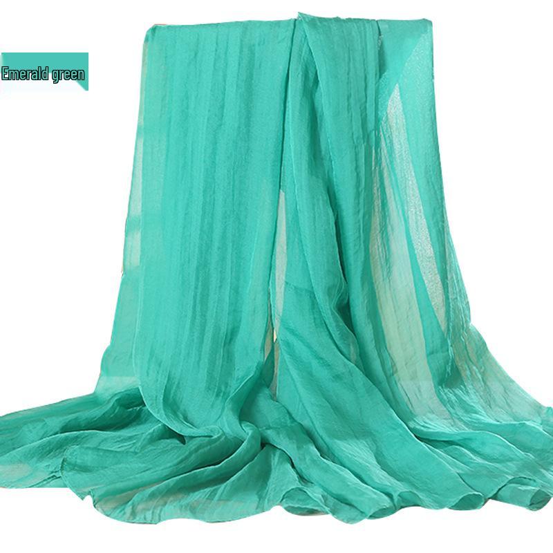 Versatile Summer Red Silk Scarf: Multifunctional Imitation Silk Shawl, Sunscreen Beach Towel, Dancing Gauze Scarf for Women