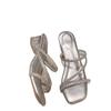 Slippers New Style Shoes One-strap Shoes Flip-flops Square Toe Thick-heeled High Heels