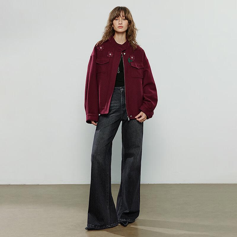 Chuyu Women's Floral Stand Collar Padded Jacket