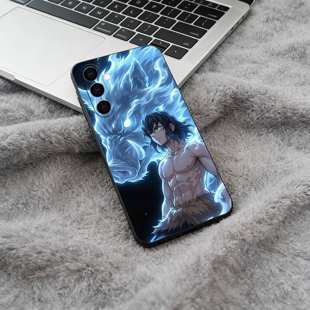

D-Demon Slayer- Kimetsu no Yaiba Black Soft Silicone Phone Case for Samsung Galaxy A73, A71, A72, A70, A53, A52, A51 Samsung a40