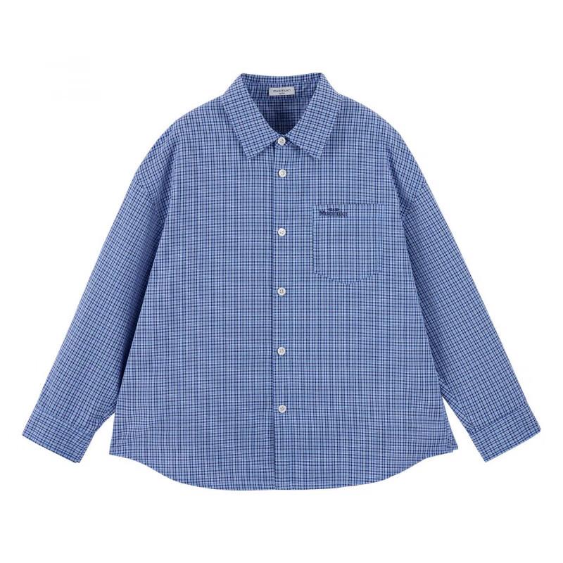 Mucmukn Unisex Vintage Plaid Cotton Blend Shirt