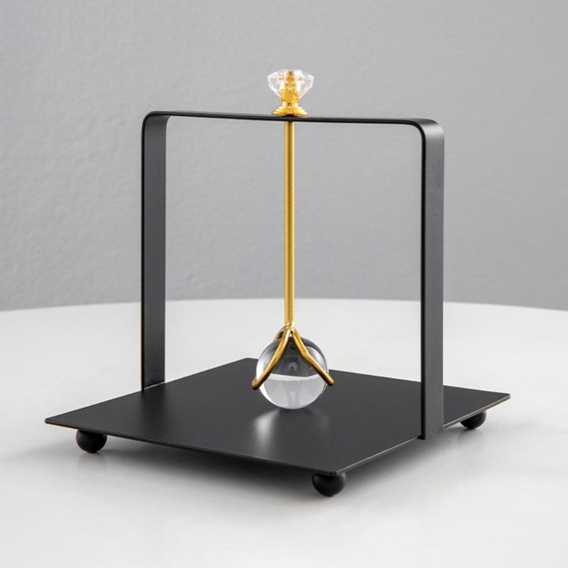 Desktop Tissue Holder Wrought Iron Crystal Ball Tissue Box Ornaments Restaurant Square Base Tissue Organizer for Room