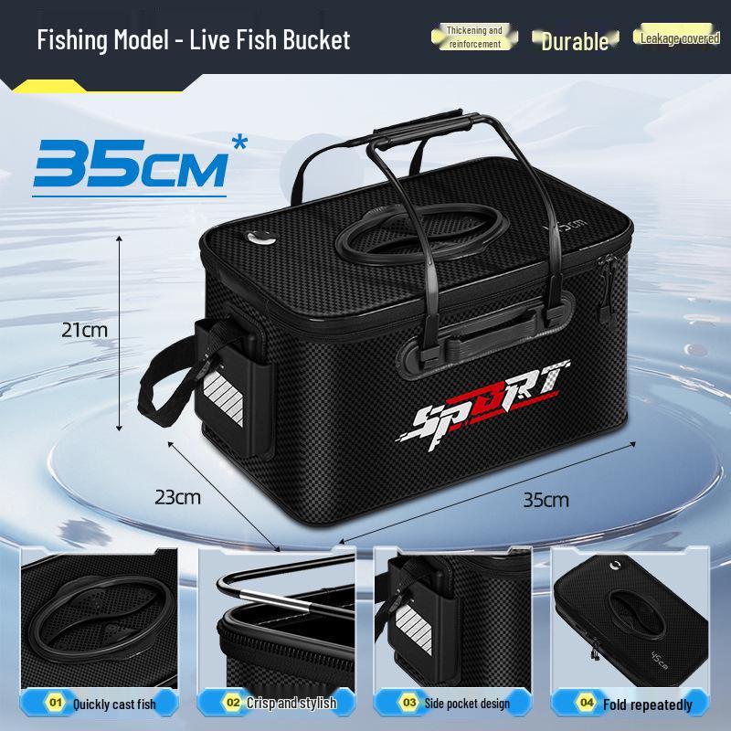 Förtjockad hopfällbar EVA-hink för levande fisk, Multifunktionell för vild- och tävlingsfiske