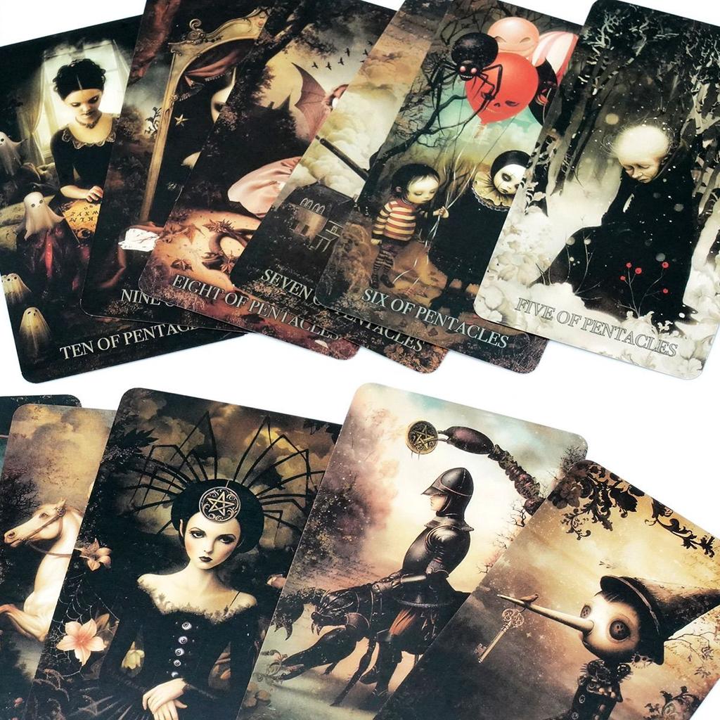 Grim Tales Tarot Deck 10,3*6cm - 78 Karten RWS Gothic Märchenkarten für Schattenarbeit, Dark Fantasy Illustriert