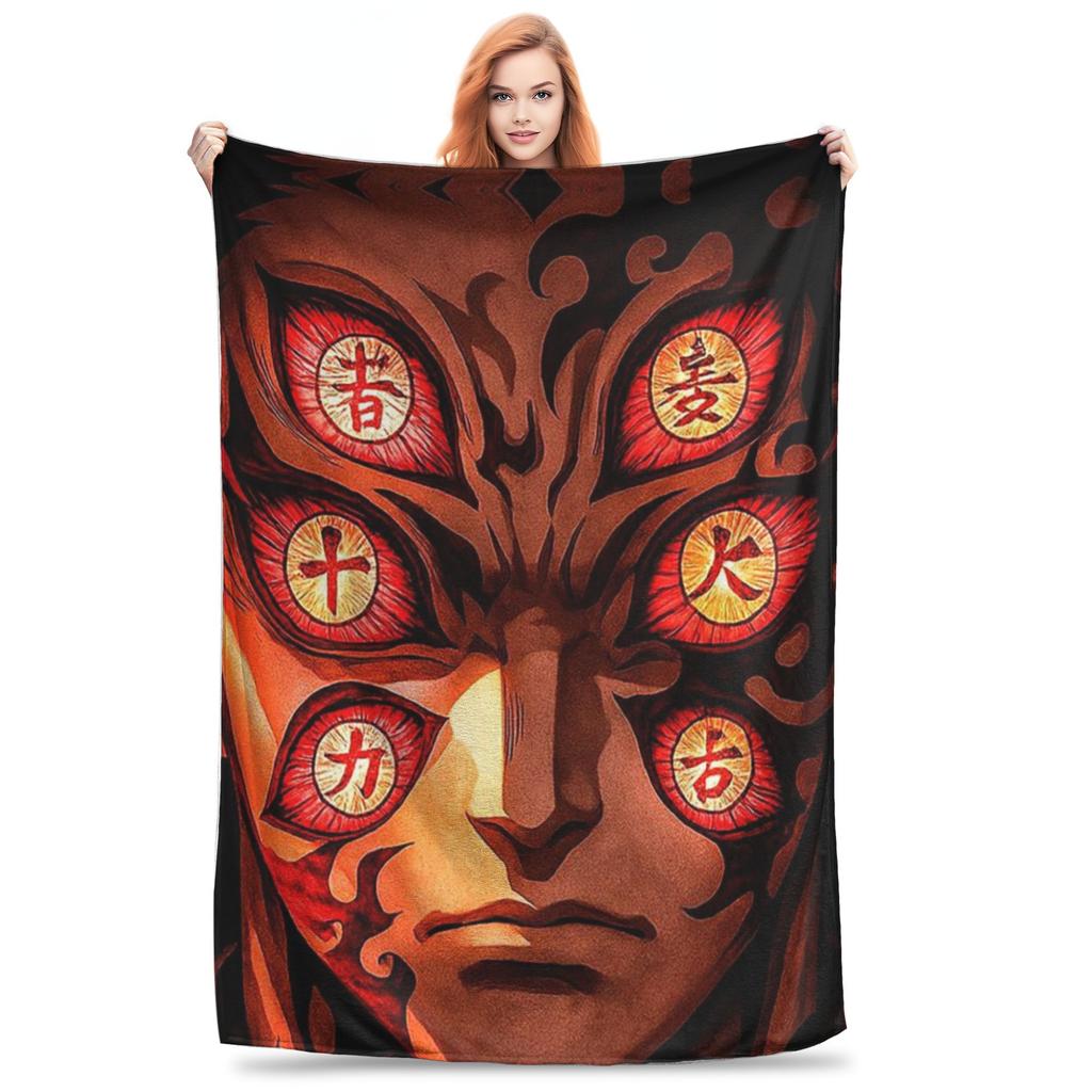 Flannel Throw Blanket Demon Slayer Upper Rank One Kokushibo Anime Warm Plush Blankets Soft Bedspread for Livingroom Home Sofa